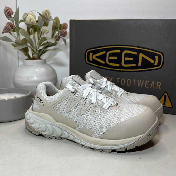 Keen Utility Dillon Carbon Toe Sneakers Work and Safety Silver Birch Women's 6 W - Picture 1 of 11